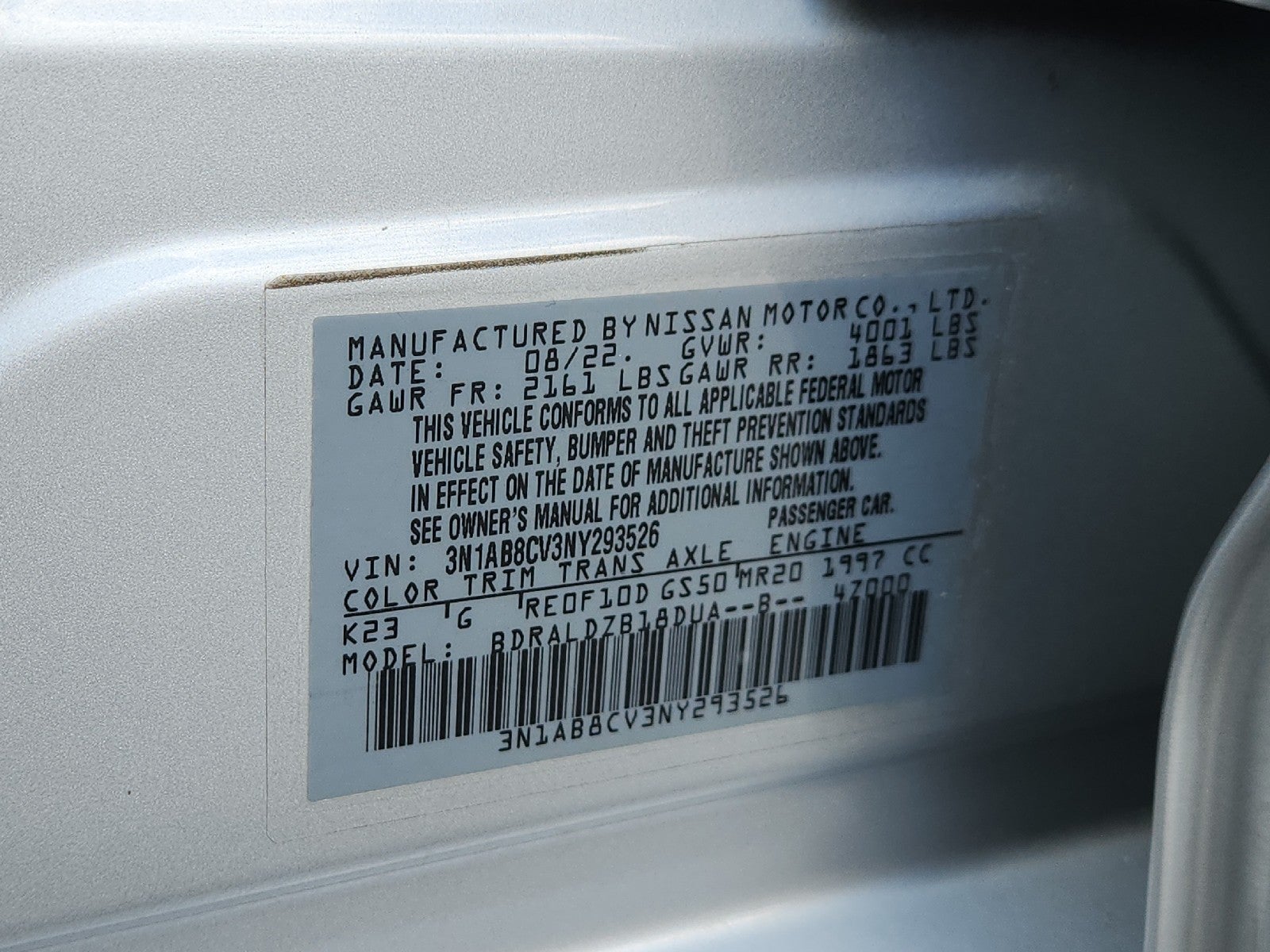 2022 Nissan Sentra SV