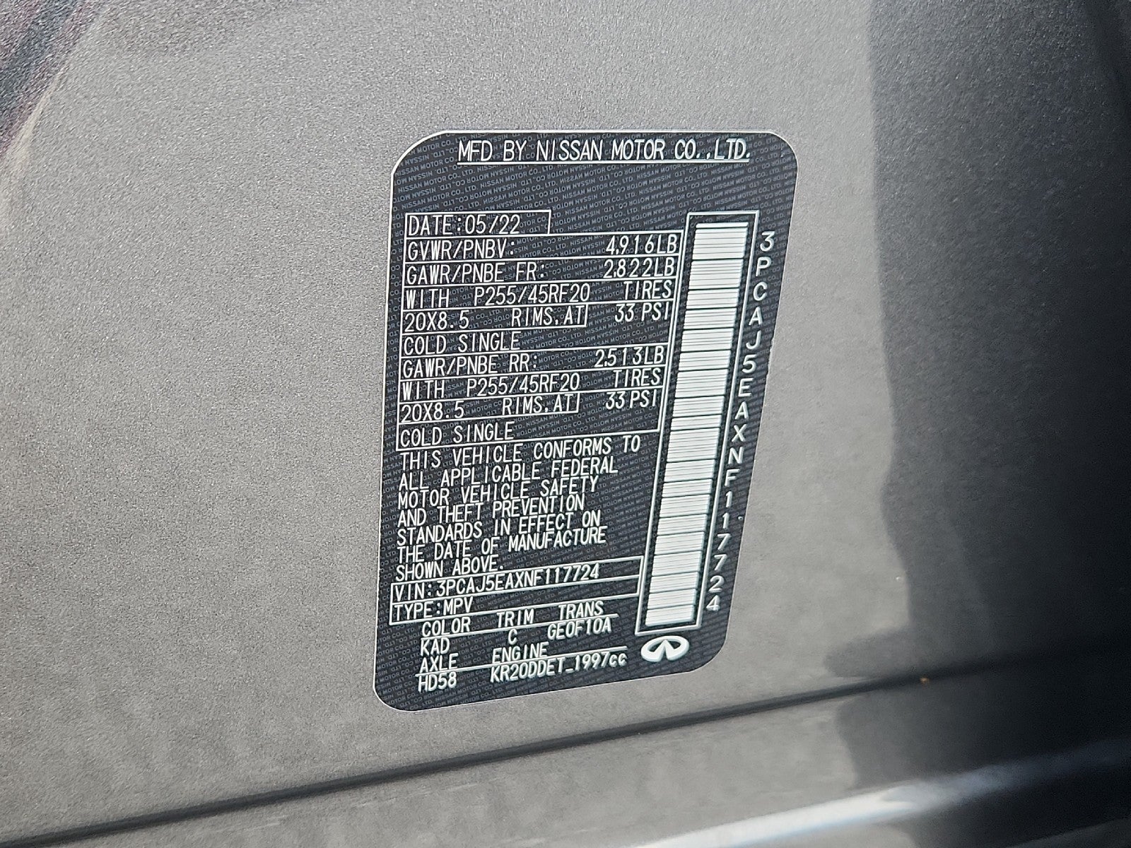 2022 INFINITI QX50 SENSORY