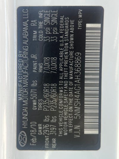 2010 Hyundai Santa Fe SE