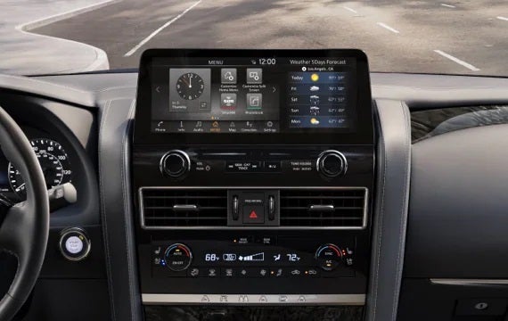 2023 Nissan Armada touchscreen and front console | Vann York's High Point Nissan in High Point NC