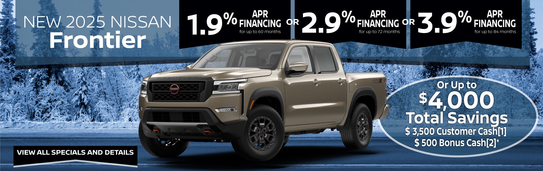 New 2025 Nissan Frontier 5.9% APR for 84 months